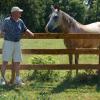 A little help watering the garden at Nell's Farm House.